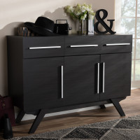 Baxton Studio CA 6311-00-Espresso Brown Ashfield Mid-Century Modern Espresso Brown Finished Wood 3-Drawer Sideboard